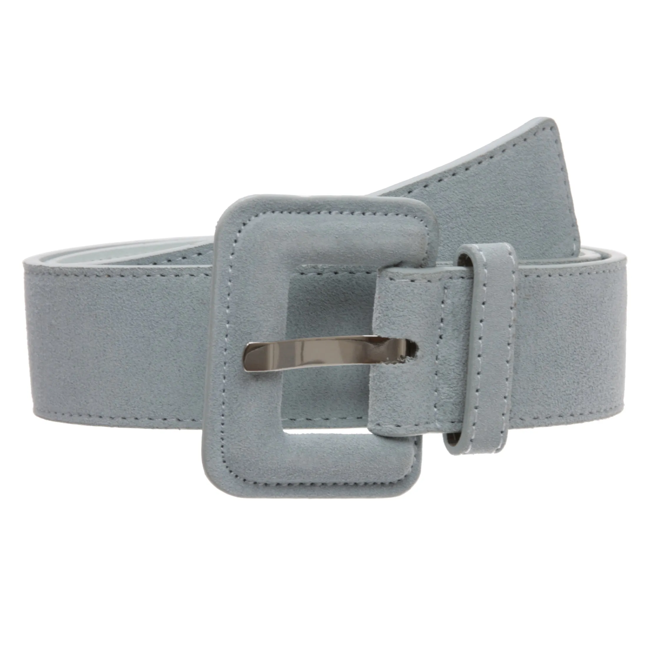 1 1/2" Inch Stitching-Edged Suede Leather Belt