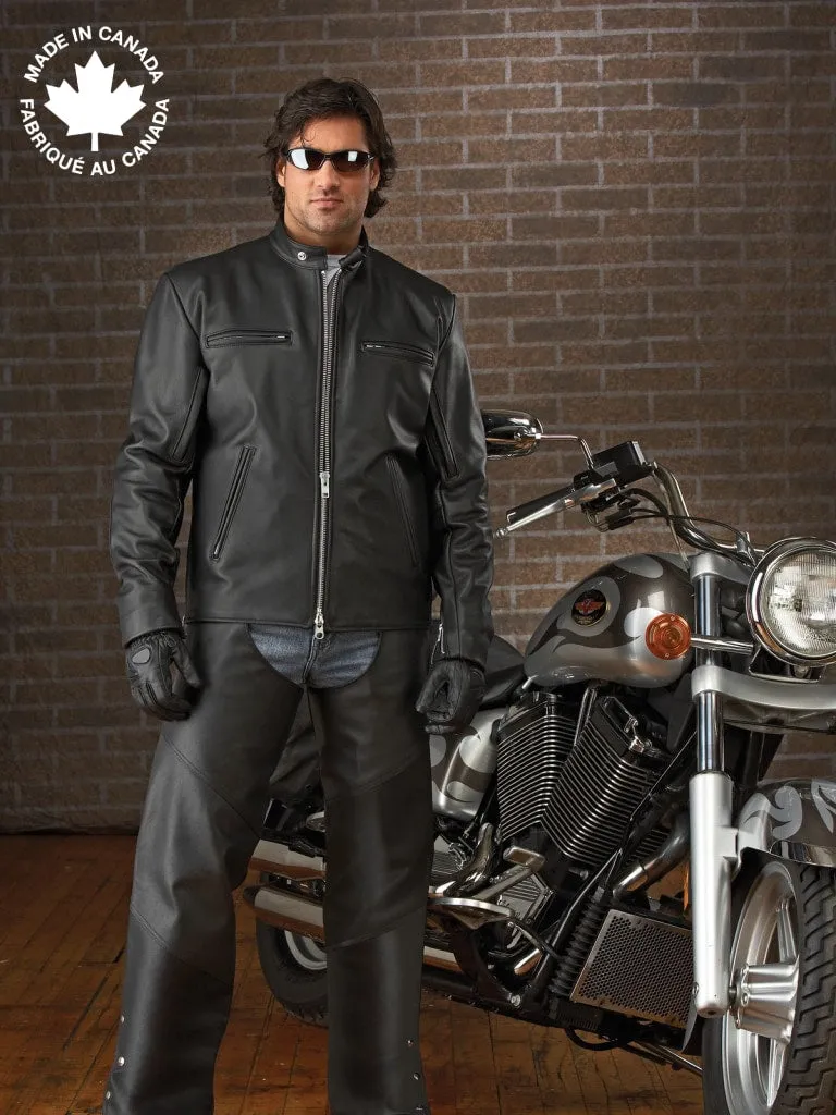 #3352 Men's Classic Leather Motorcycle Jacket