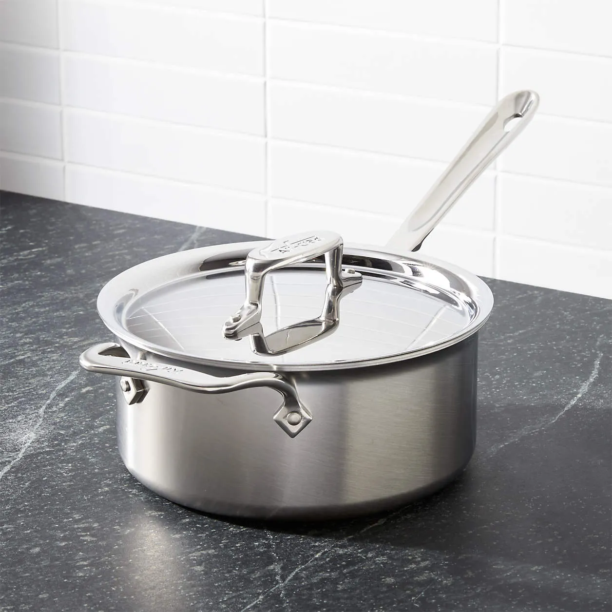 All-Clad D5 Brushed Stainless Steel Saucepan With Lid– 3 QT