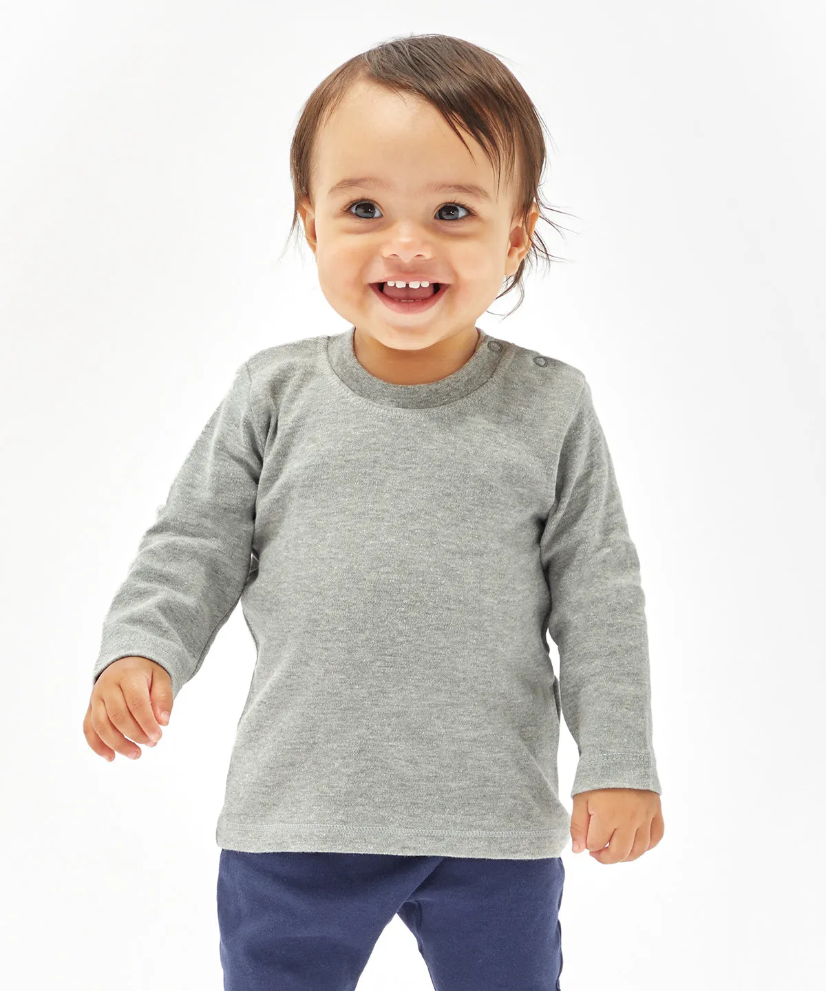 Baby long sleeve T | Heather Grey Melange