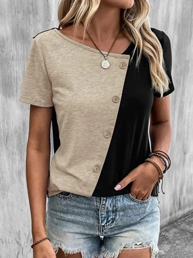 Basic V Neck T-Shirt for Women