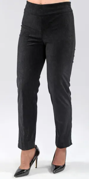 Black Corduroy Full Length Pants