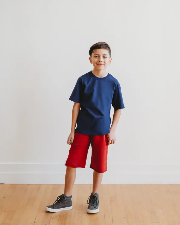 Boys Soft Cotton Jersey Short Sleeve Crew Tee | Black