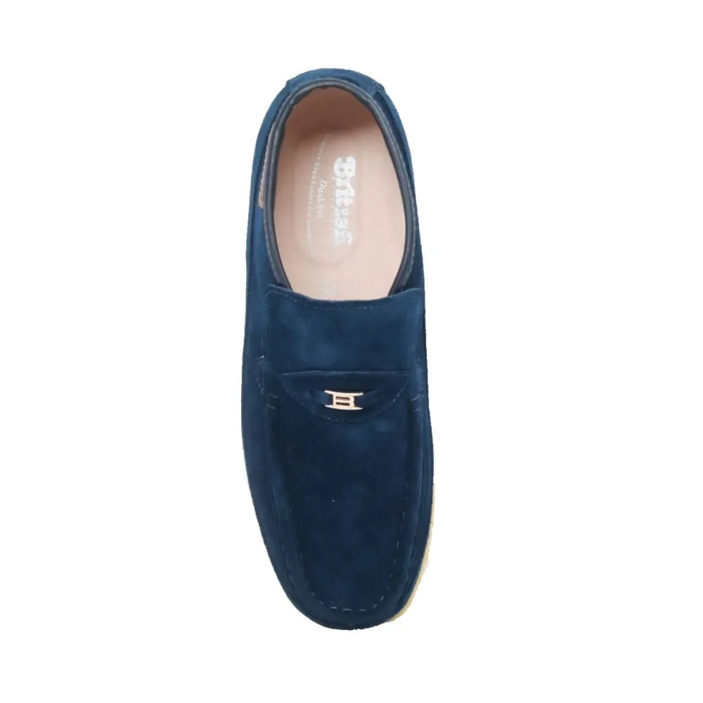 British Walkers BWB Men's Suede Slip On Crepe Sole