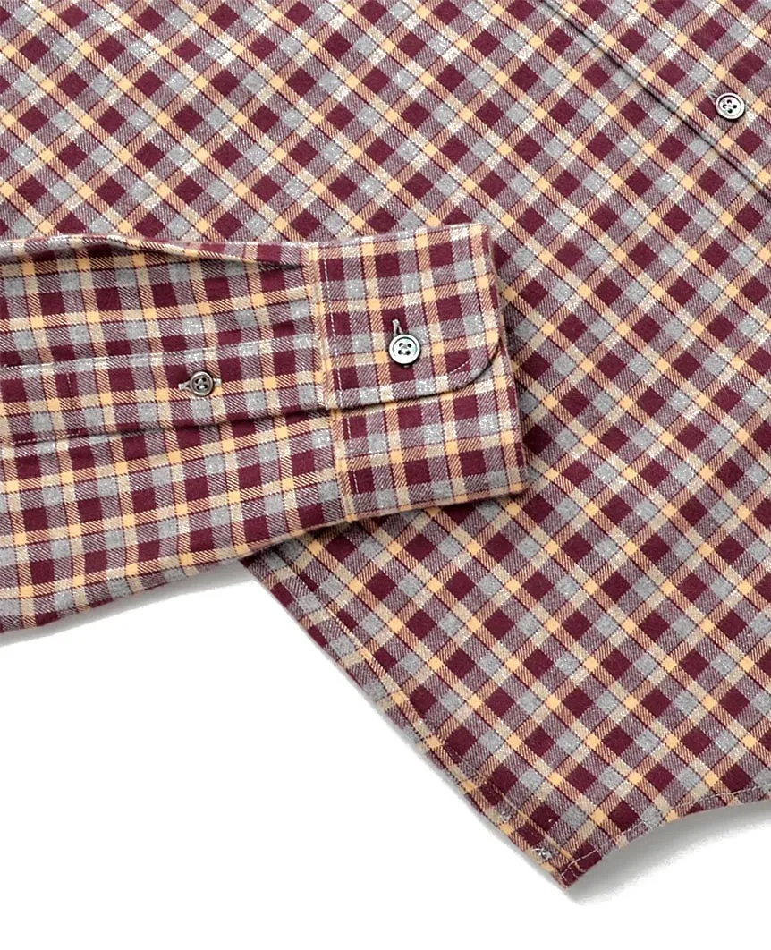 Burgundy Check Flannel Shirt