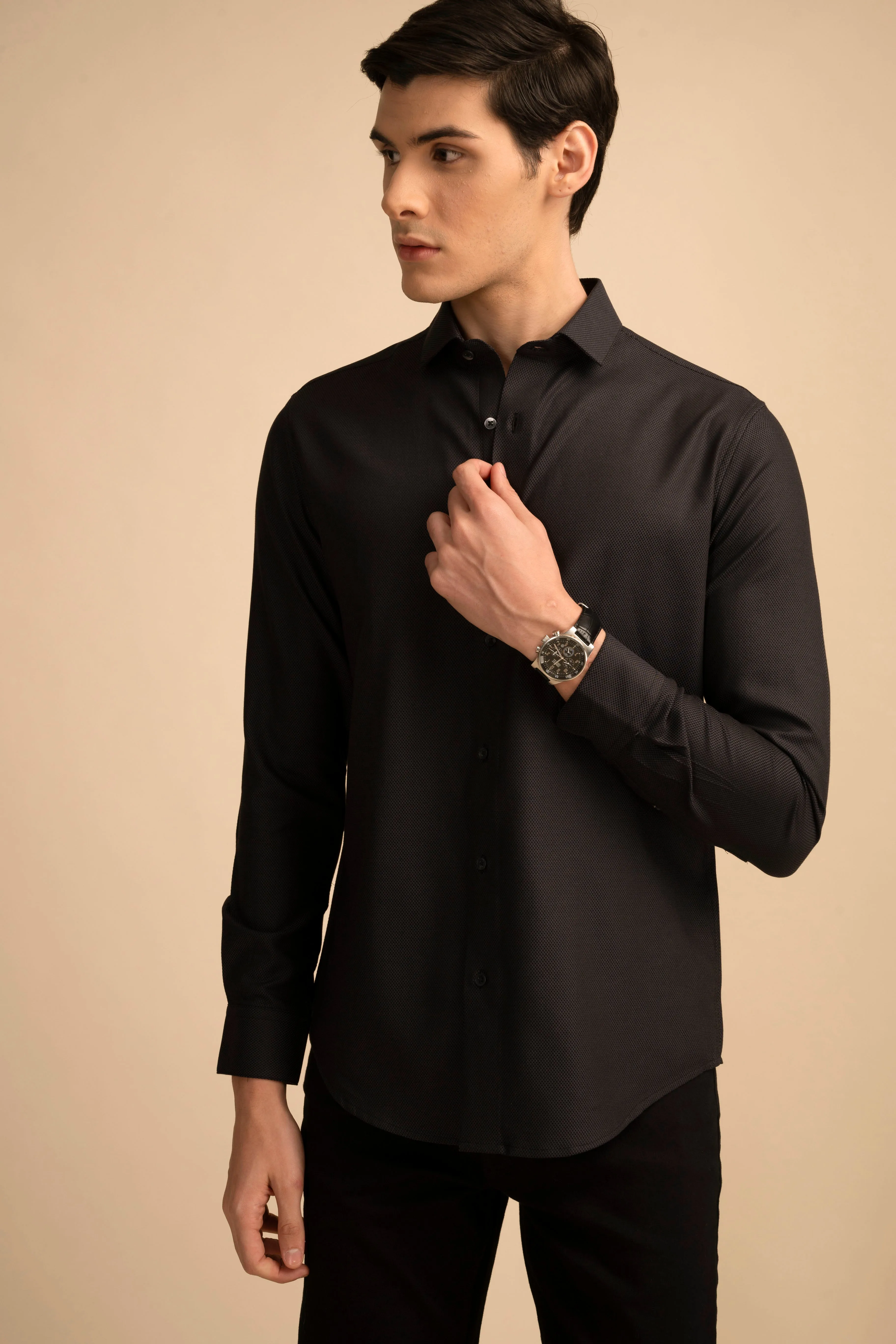 Charcoal Micro Dot Shirt EOSS