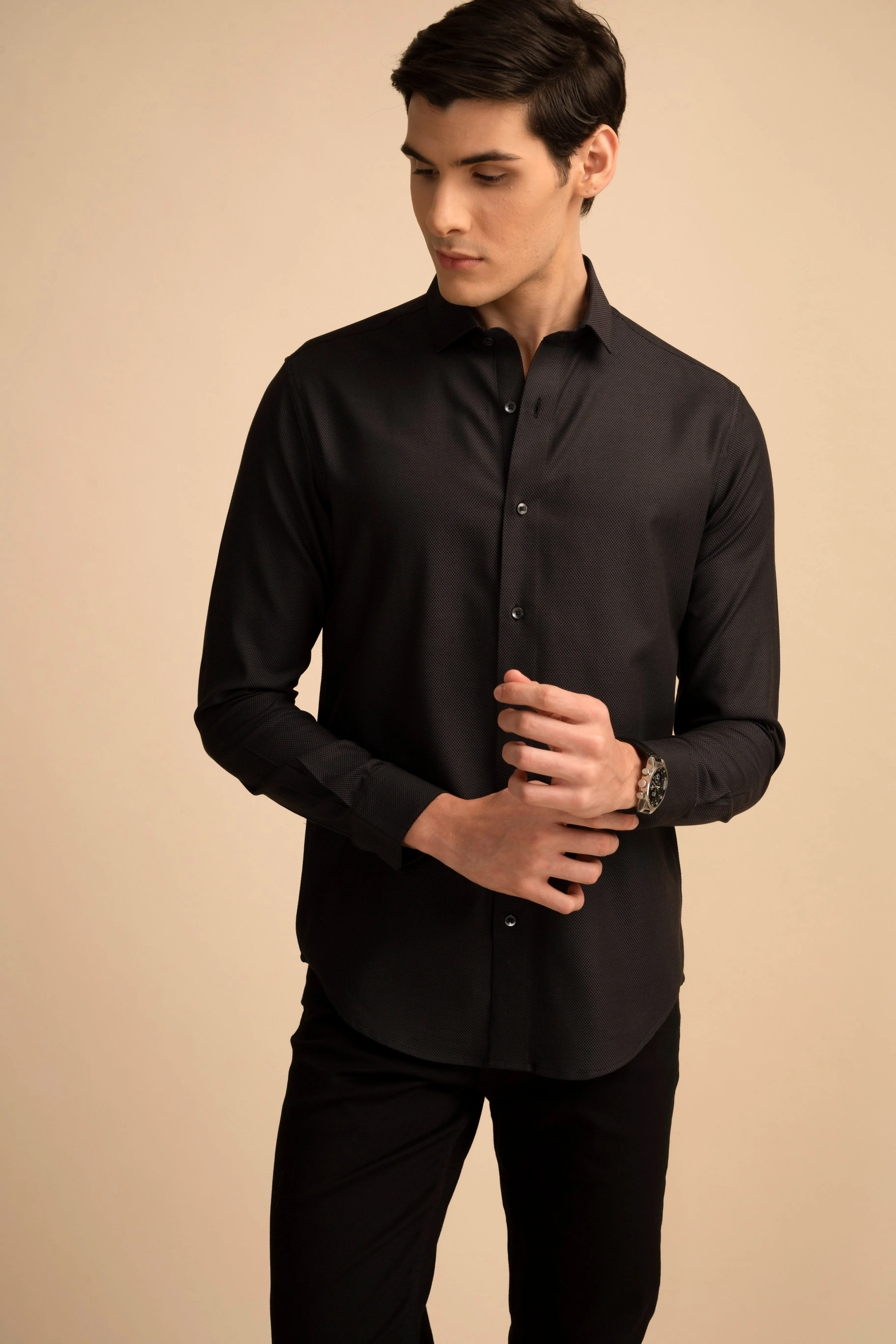 Charcoal Micro Dot Shirt EOSS