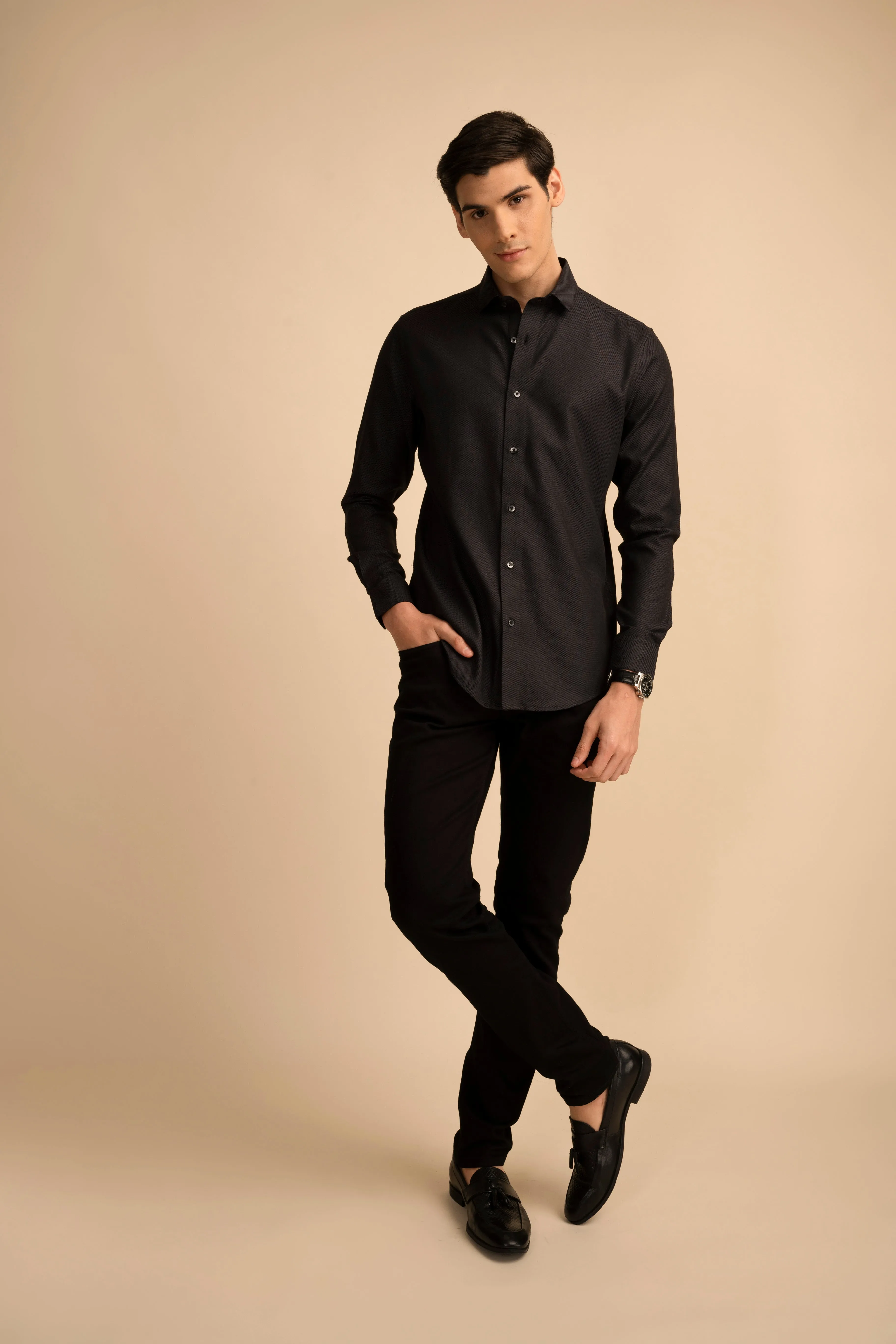 Charcoal Micro Dot Shirt EOSS