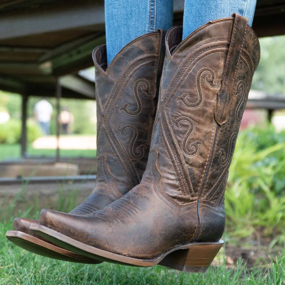 Cheyenne Cowgirl Boots | Women's Snipped Toe Leather Boots (M50041)