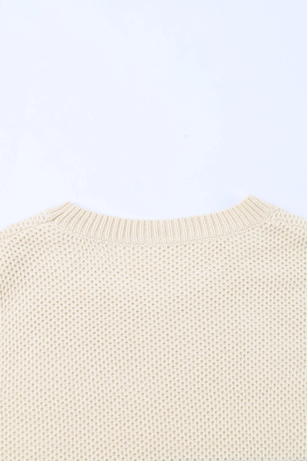 Color Block Netted Texture Pullover Sweater