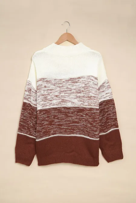 Colorblock Knit Pullover Sweater