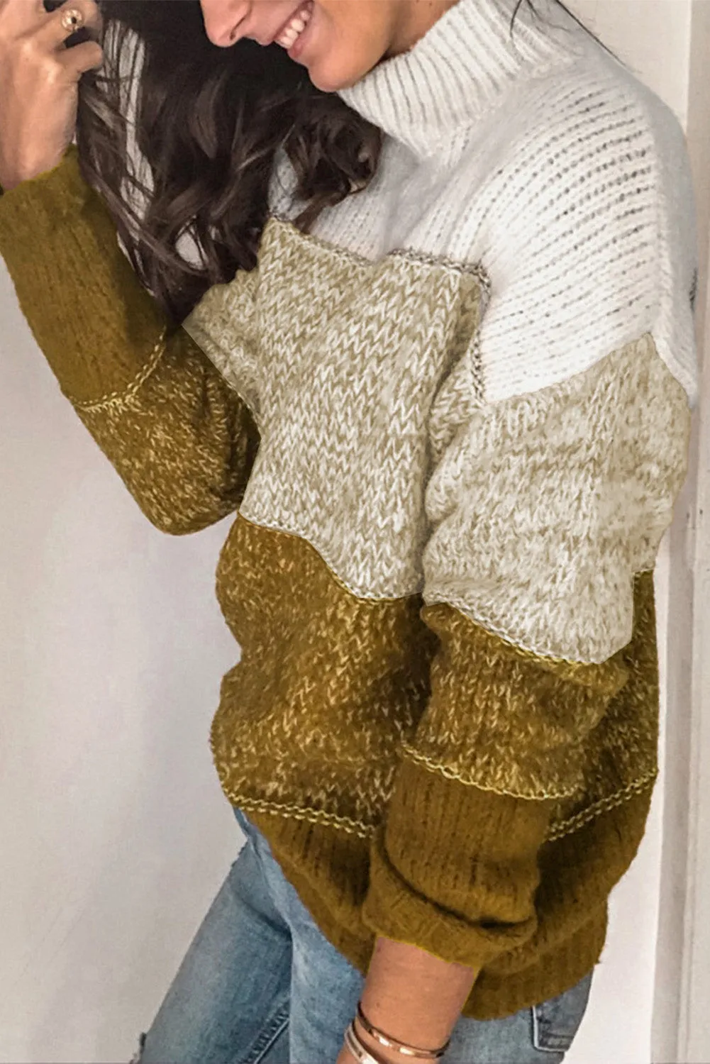 Colorblock Knit Pullover Sweater