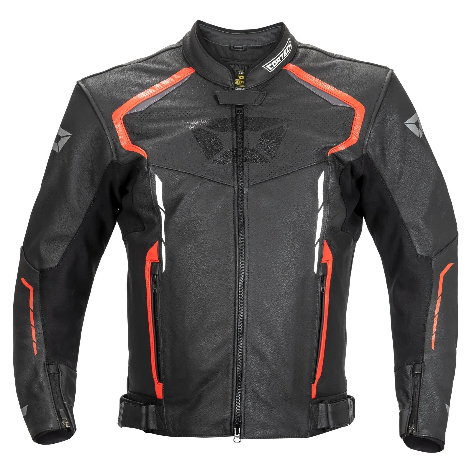 Cortech Chicane Leather Jacket - Black/Red