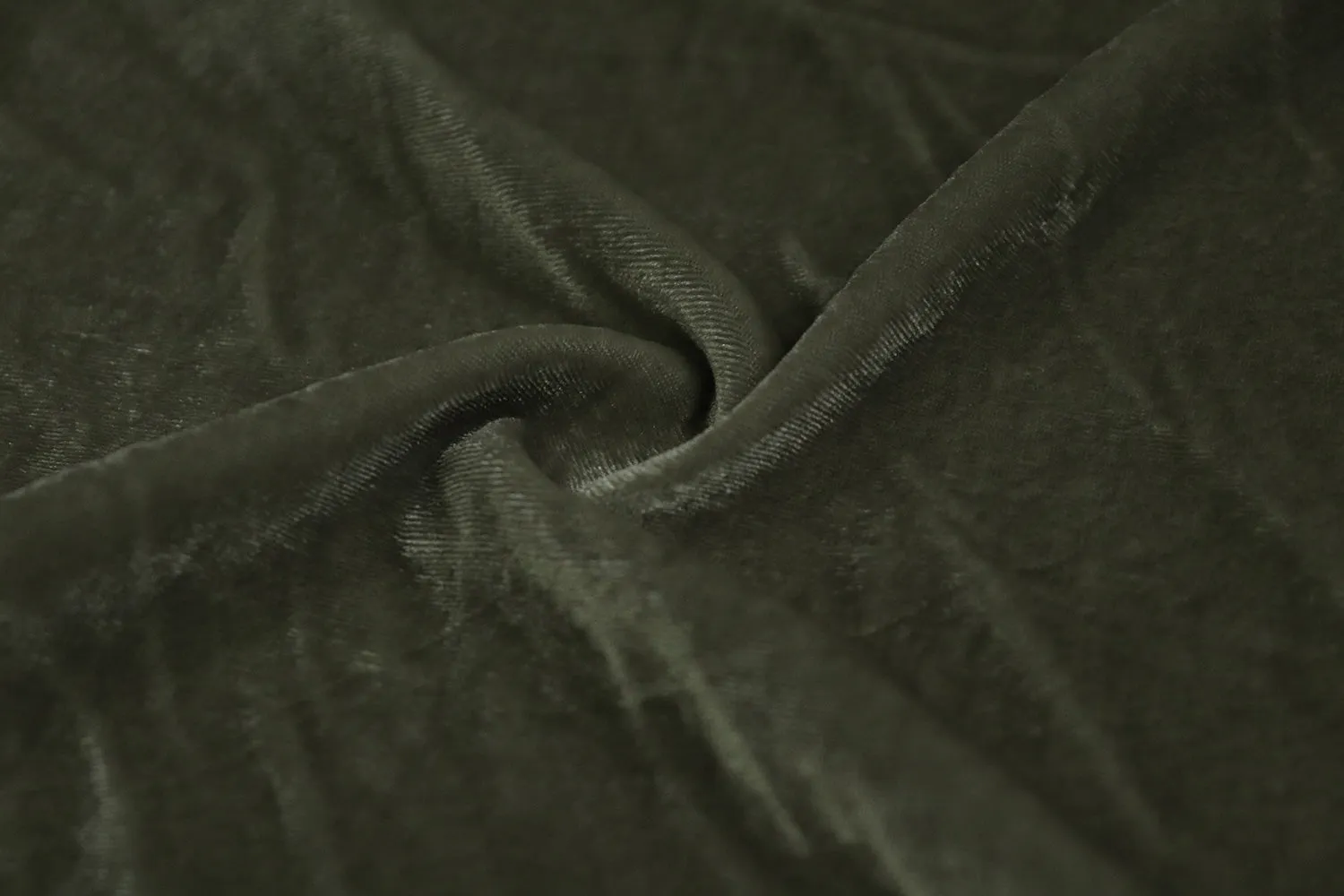 Dark Green Plain Silk Velvet Fabric