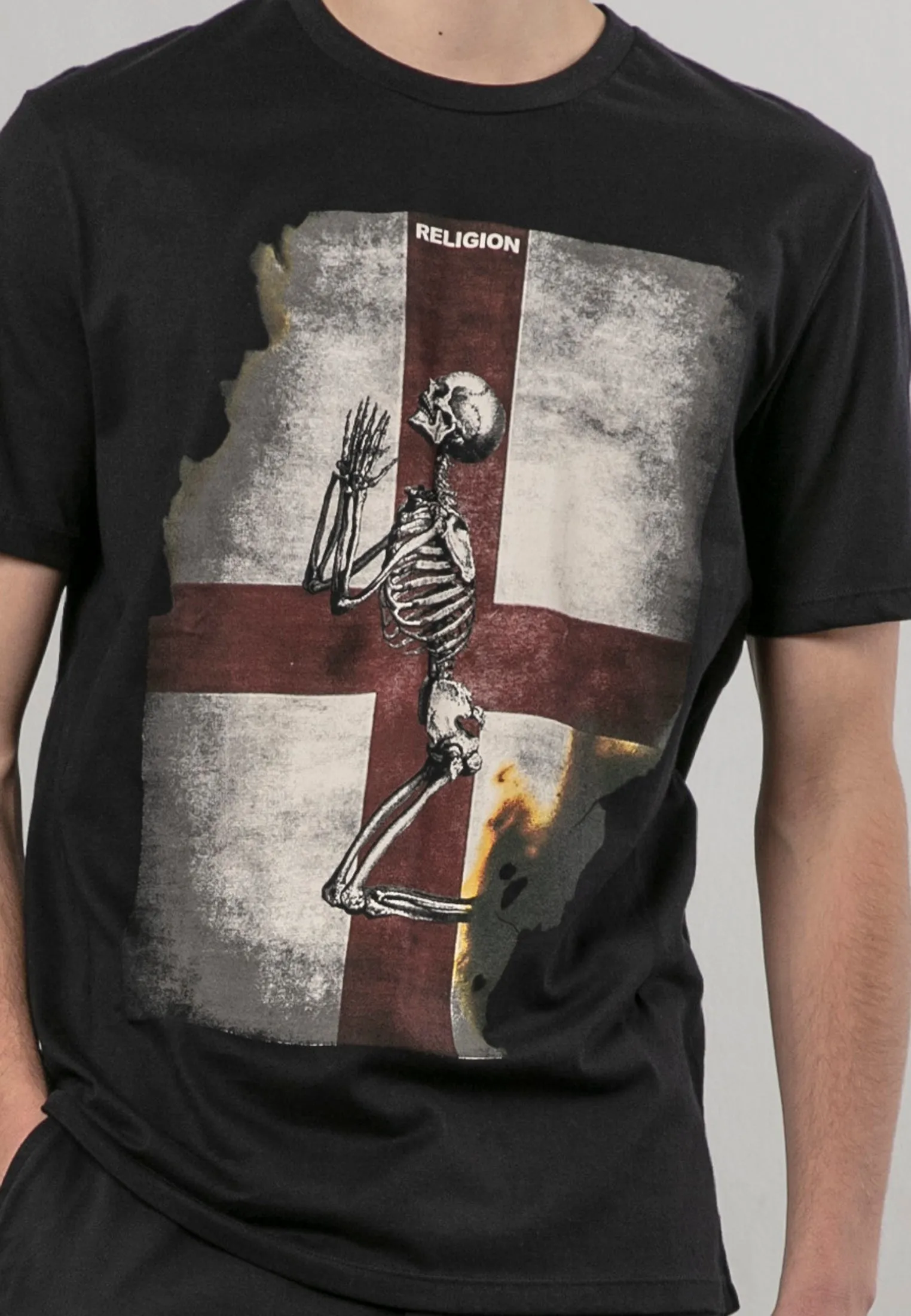 ENGLAND SKELETON T-SHIRT JET BLACK