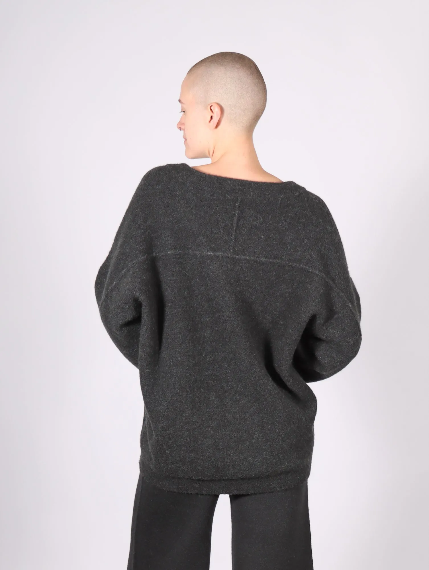 Fleece V-Neck in Ink by Lauren Manoogian