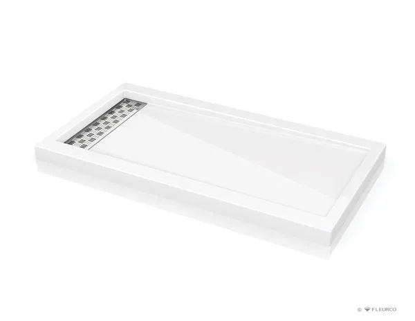 Fleurco ABE Quad Shower Base with Side Linear Drain Cover 60" x 32"