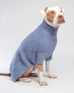 Fuzzy Knit Dog Turtleneck Sweater in Moonstone Blue << CLEARANCE >>