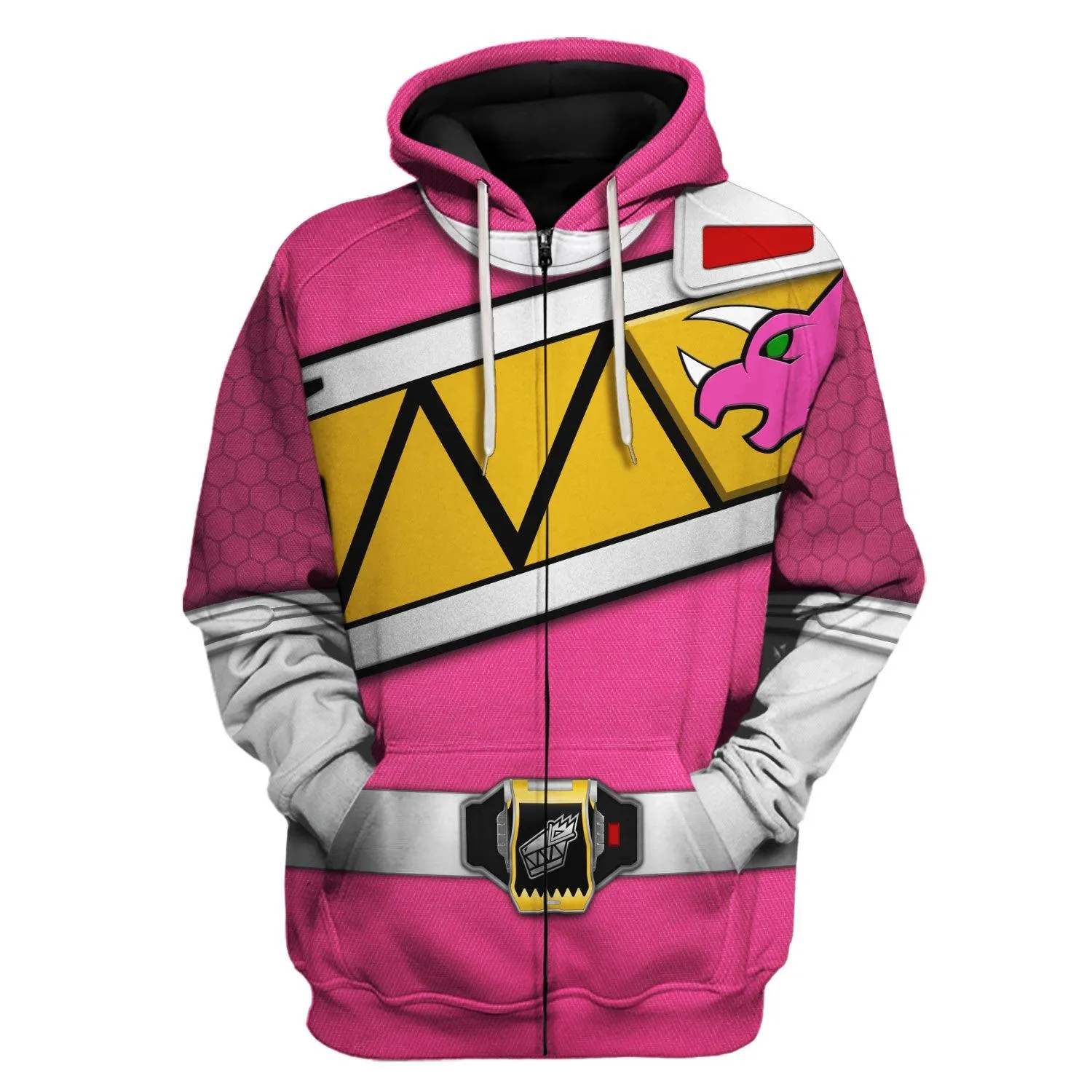 Gearhomie Pink Power Rangers Dino Charge Hoodies Sweatshirt T-shirt Hawaiian Tracksuit