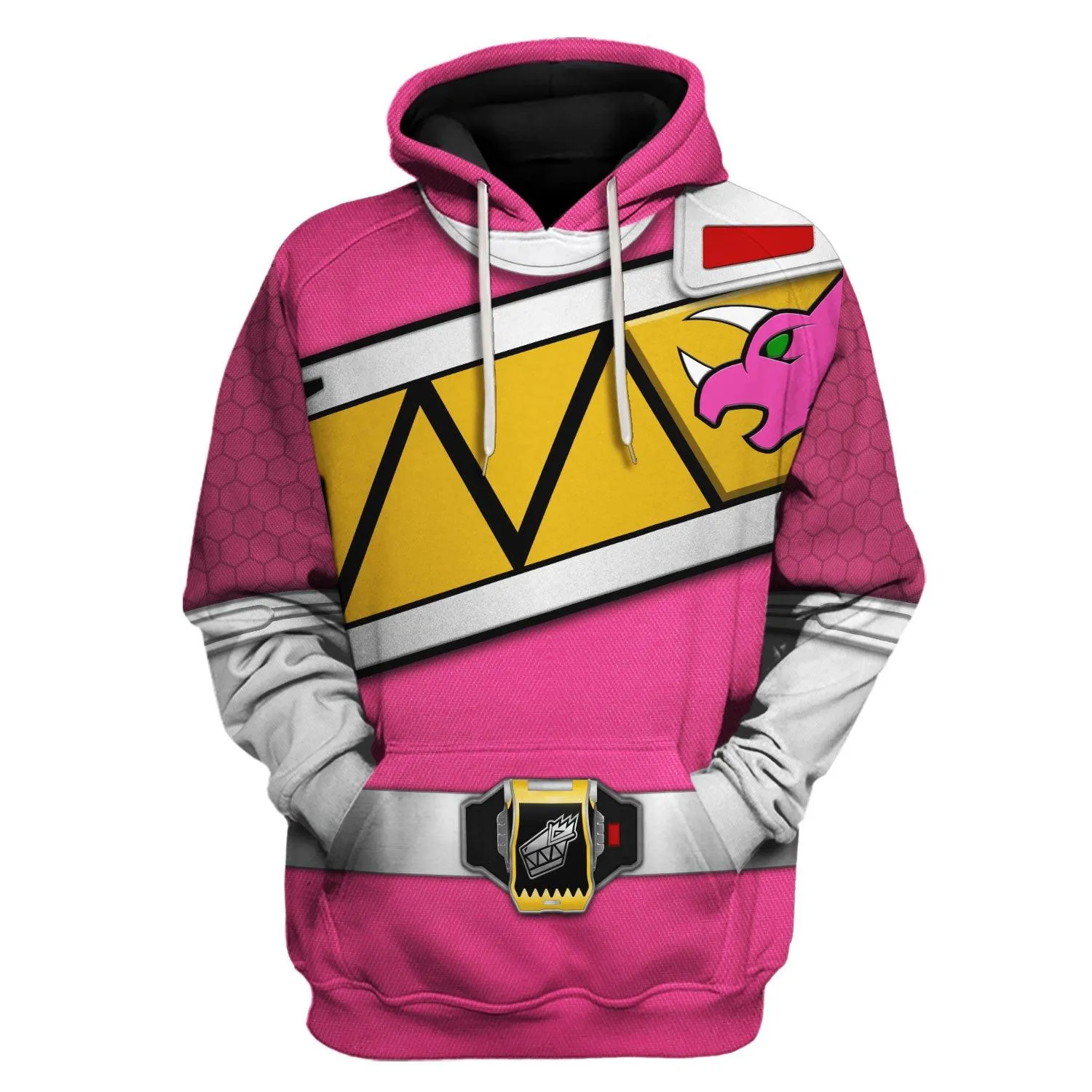 Gearhomie Pink Power Rangers Dino Charge Hoodies Sweatshirt T-shirt Hawaiian Tracksuit