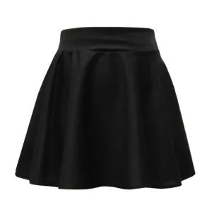 Girls Kids Skirts Skater Skirt School Party Age 7 8 9 10 11 12 13 -Black