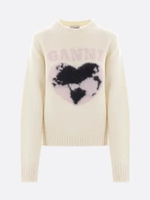 Heart Intarsia Knit Sweater