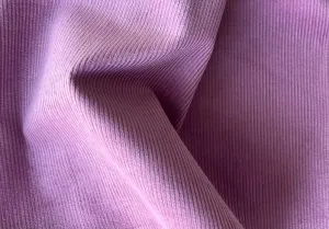 Heathered Mauve Narrow-Wale Stretch Cotton Corduroy (Made in Italy)