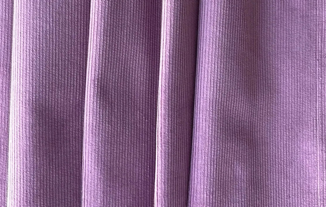 Heathered Mauve Narrow-Wale Stretch Cotton Corduroy (Made in Italy)