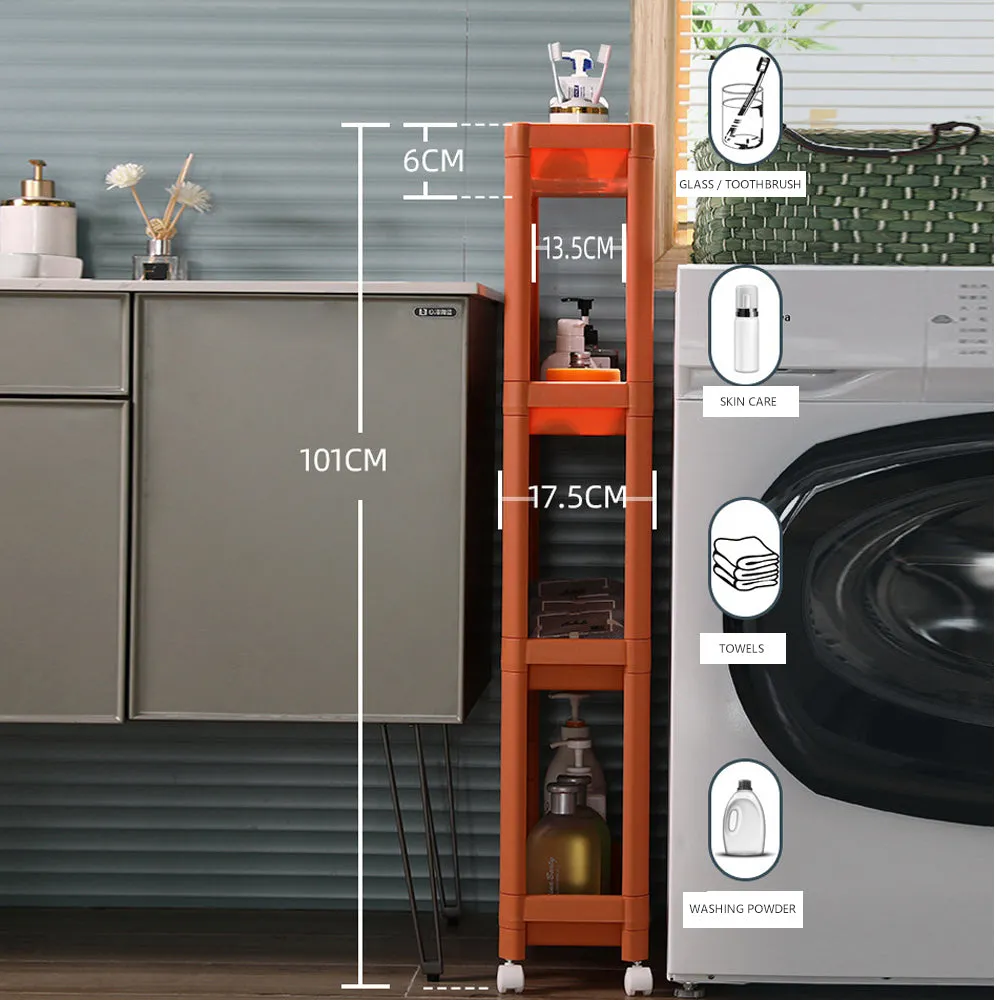 High Load-Bearing 4-Layer Gap Storage Rack with Wheels