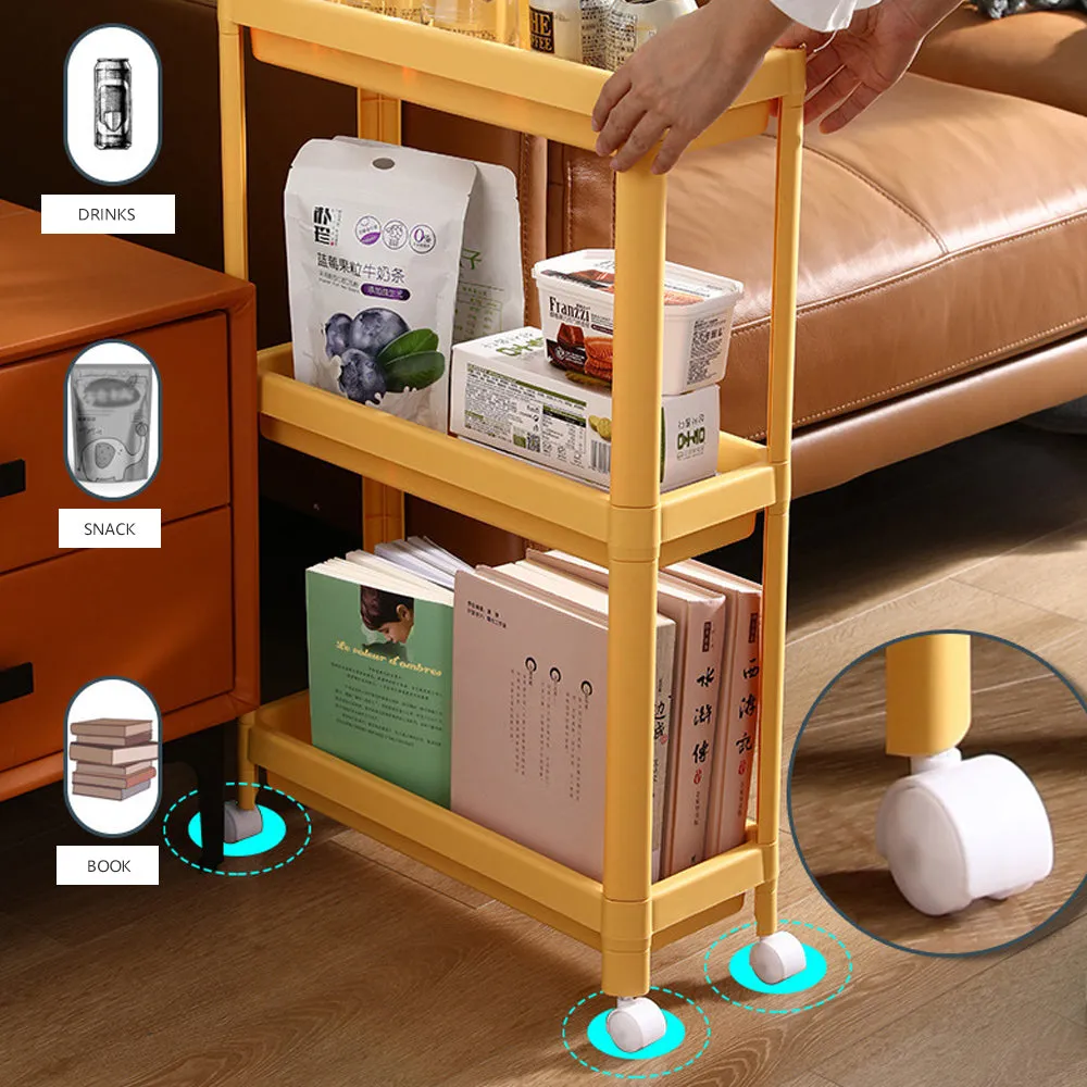 High Load-Bearing 4-Layer Gap Storage Rack with Wheels