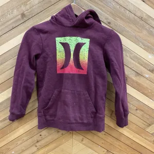 Hurley Kids Hoodie with Gradient Logo: maroon-children-7/8