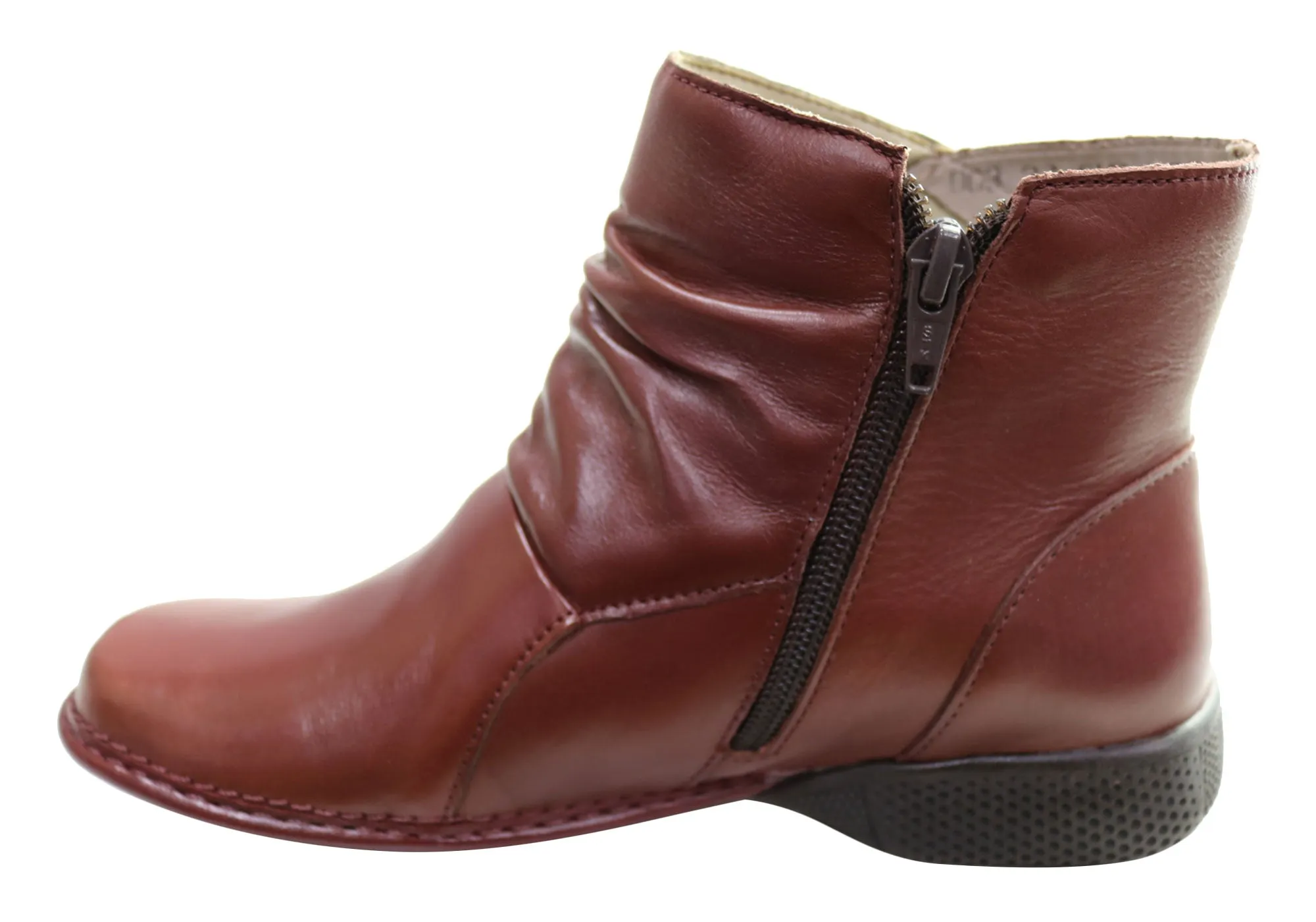 J Gean Cove Womens Comfortable Leather Ankle Boots Made In Brazil