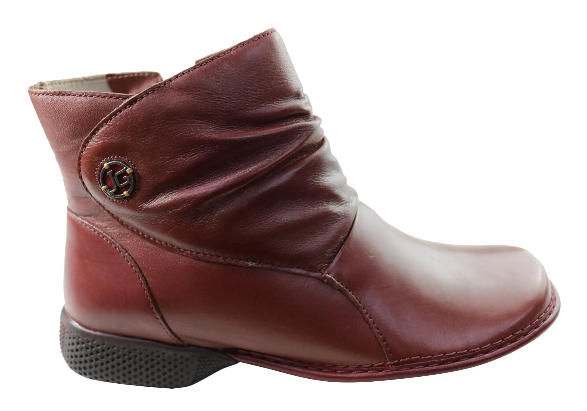 J Gean Cove Womens Comfortable Leather Ankle Boots Made In Brazil