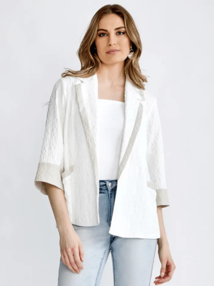 Joseph Ribkoff White Soft Textured Jacket 232221 4080