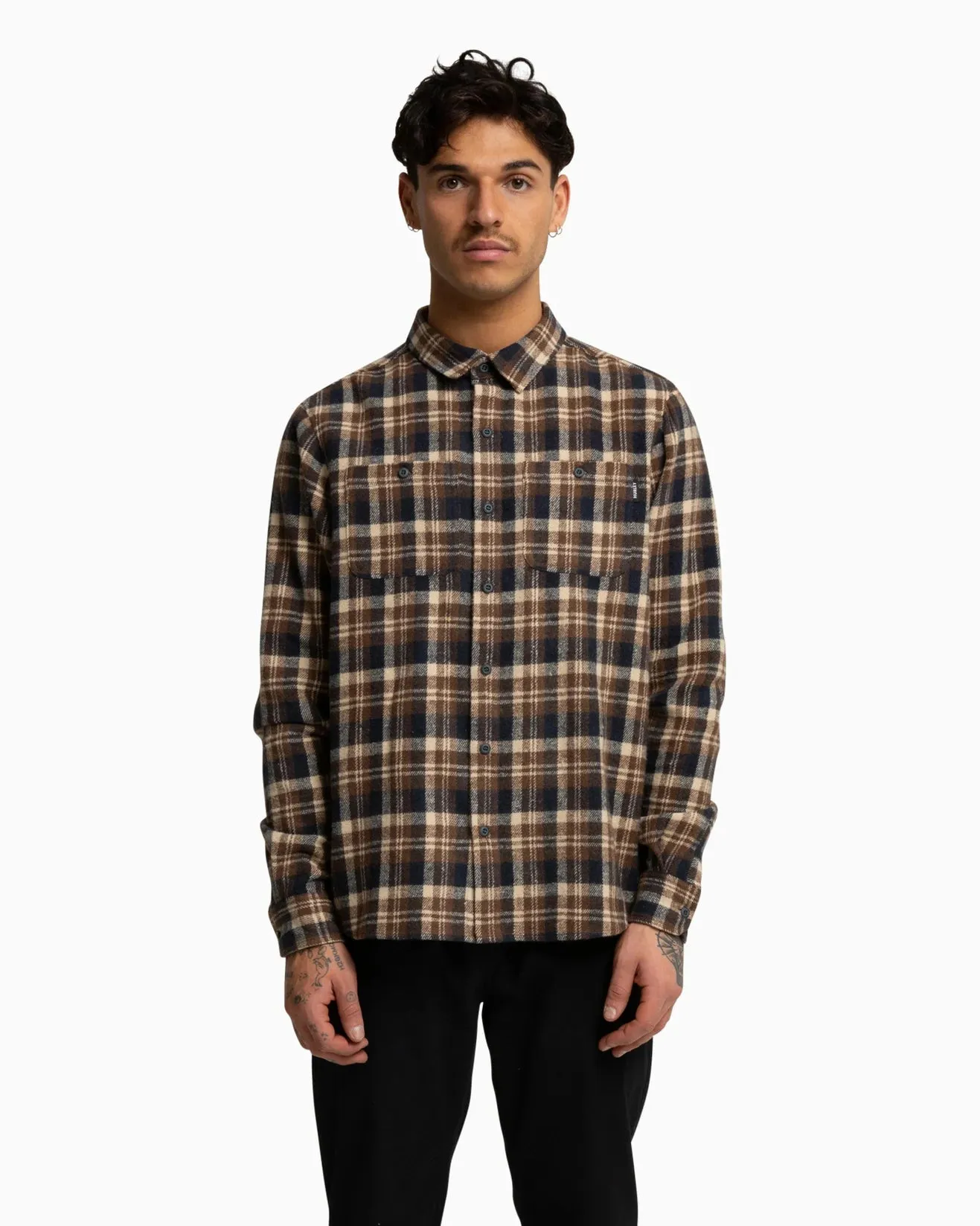 Journey Hurley Mens Long Sleeve Shirt - Mood Indigo