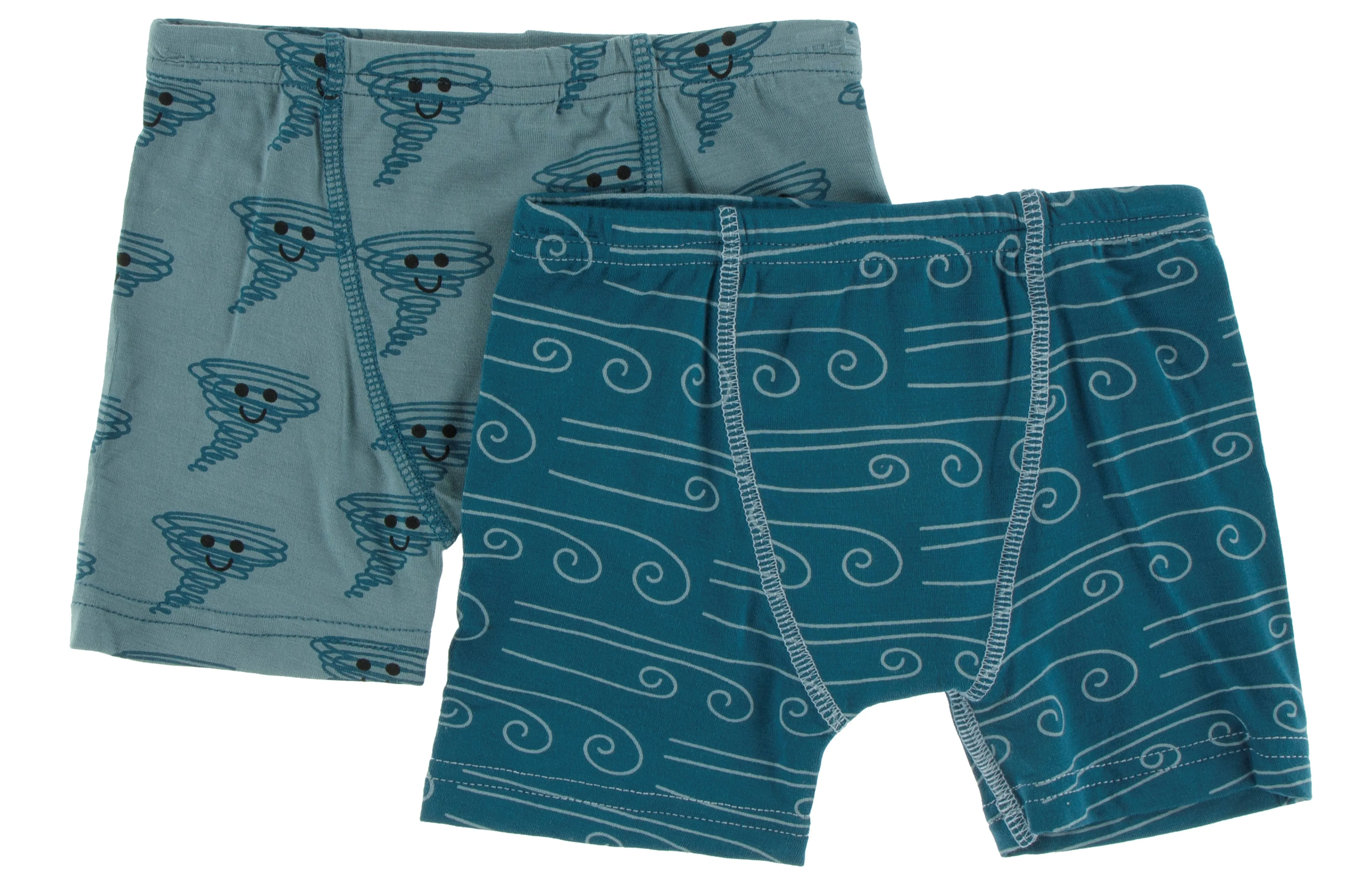 KicKee Pants Dusty Sky Happy Tornado & Heritage Blue Wind Boxer Briefs Set