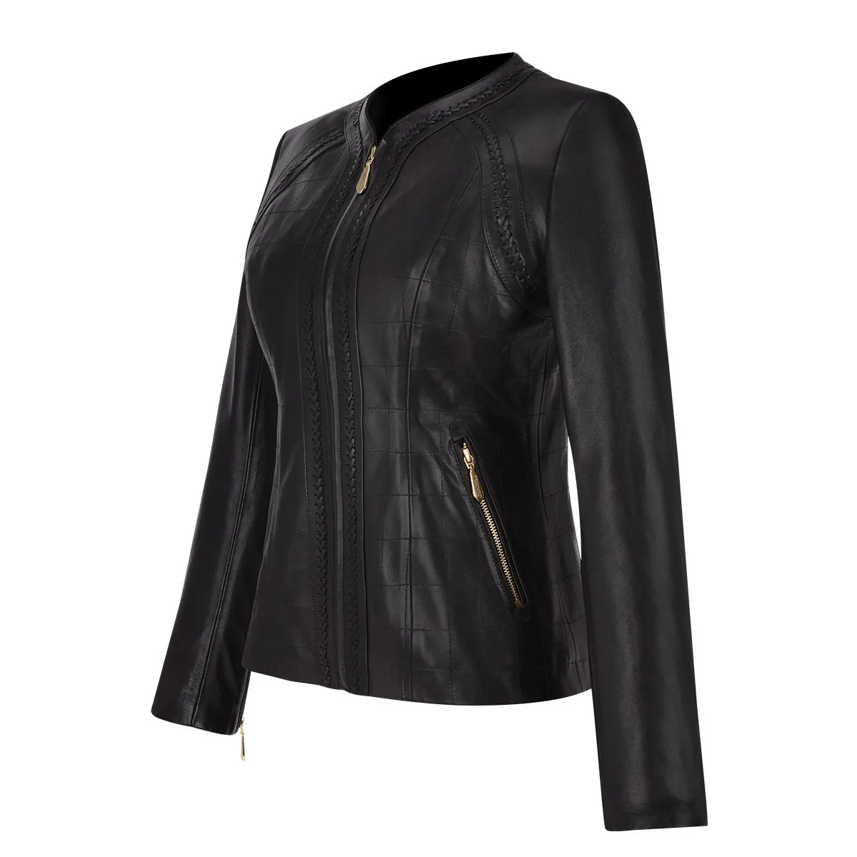 M275BOB - Cuadra black western fashion lambskin leather jacket for women