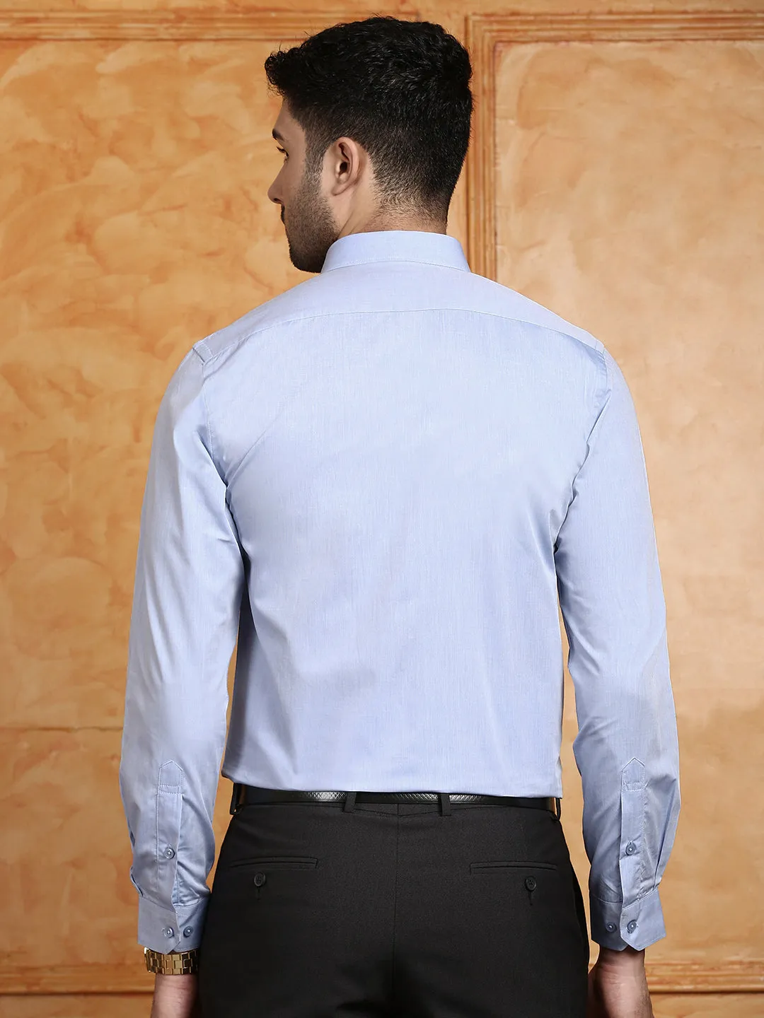 Men 100% Cotton Shirt Blue G119