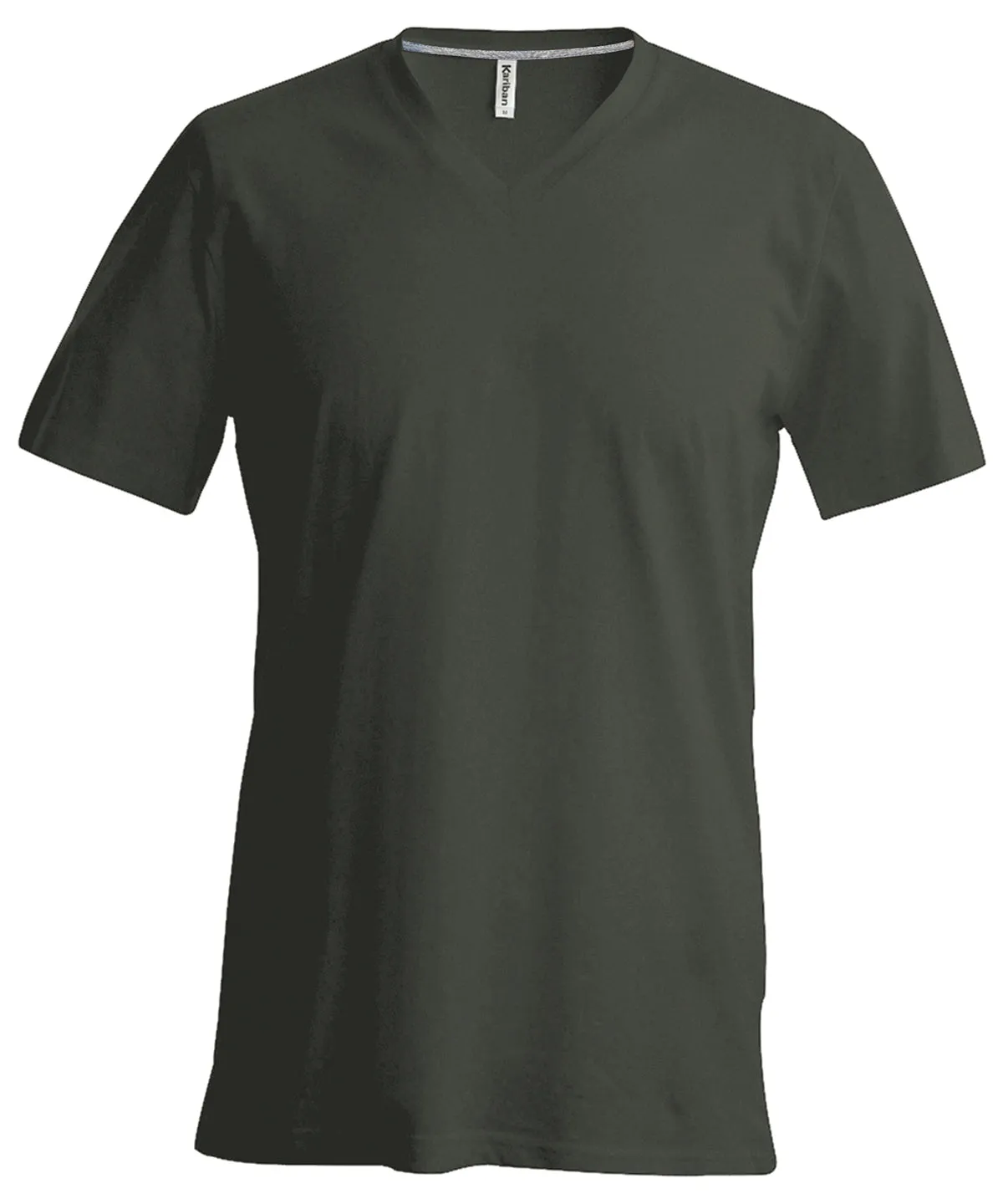 Mens short-sleeved V-neck T-shirt | Khaki