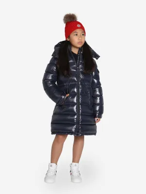 Moncler Enfant Girls Down Padded Cavettaz Long Parka in Navy