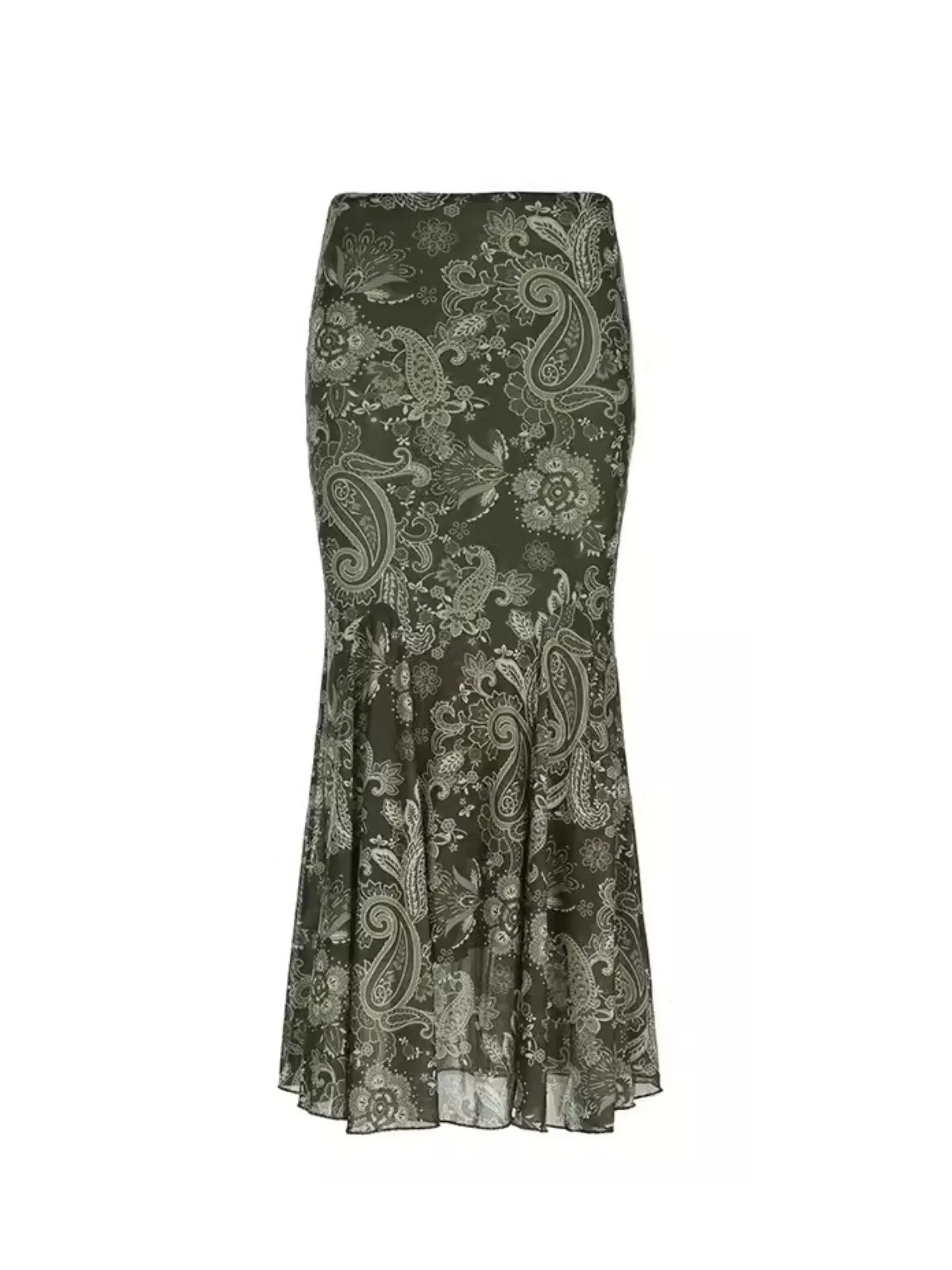 Olivia Paisley Mesh Maxi Skirt