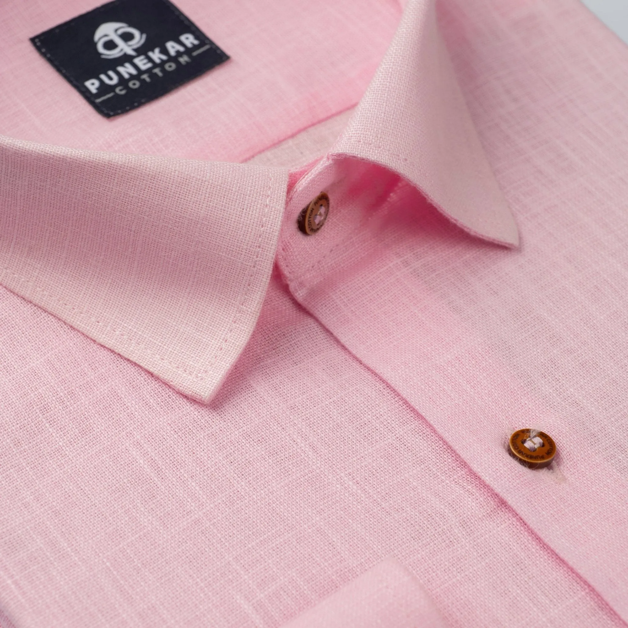 Pink Color Linen Formal Shirts For Men