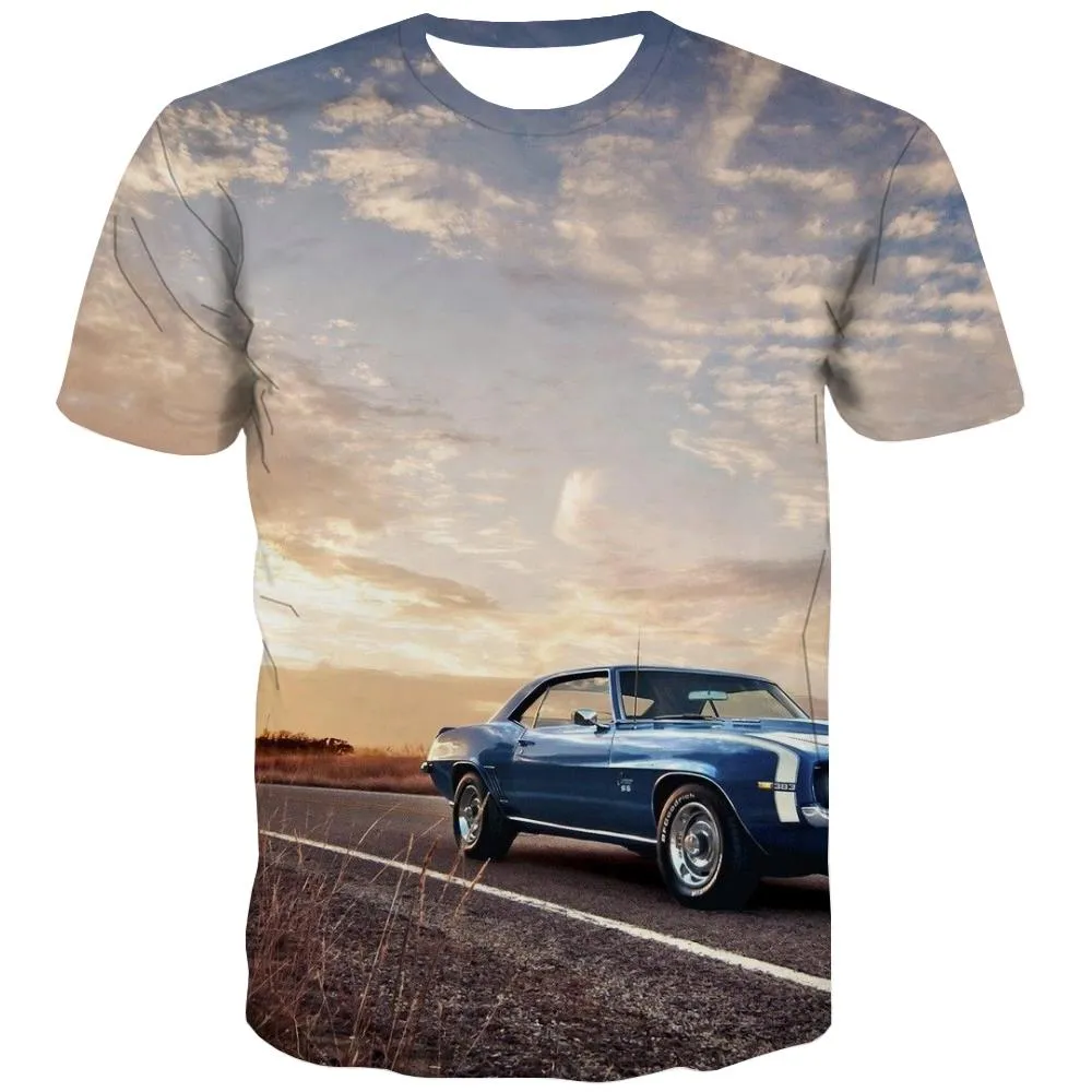 Racing Car T shirts Men Metal Tshirt Printed City Tshirt Anime Gray T shirts Funny Retro T-shirts 3d