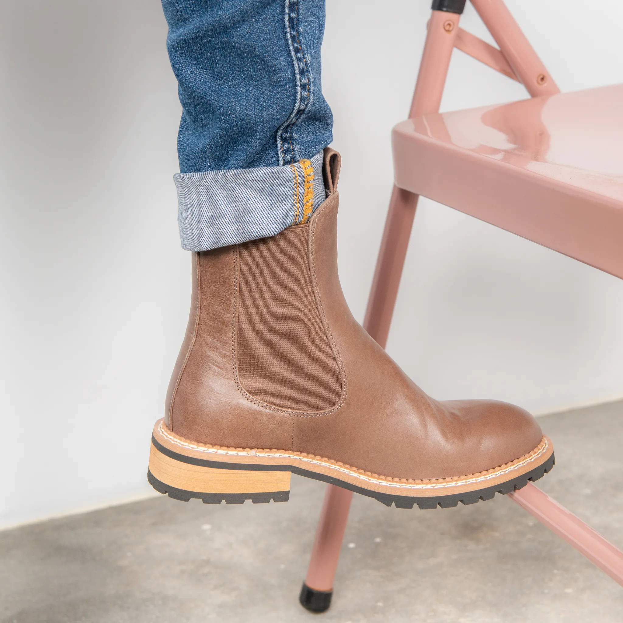 Roccom Dark Brown Leather Ankle Boots