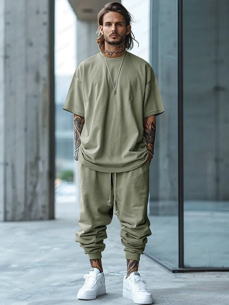 Soft Stretch T-shirt Jogger Pants Set