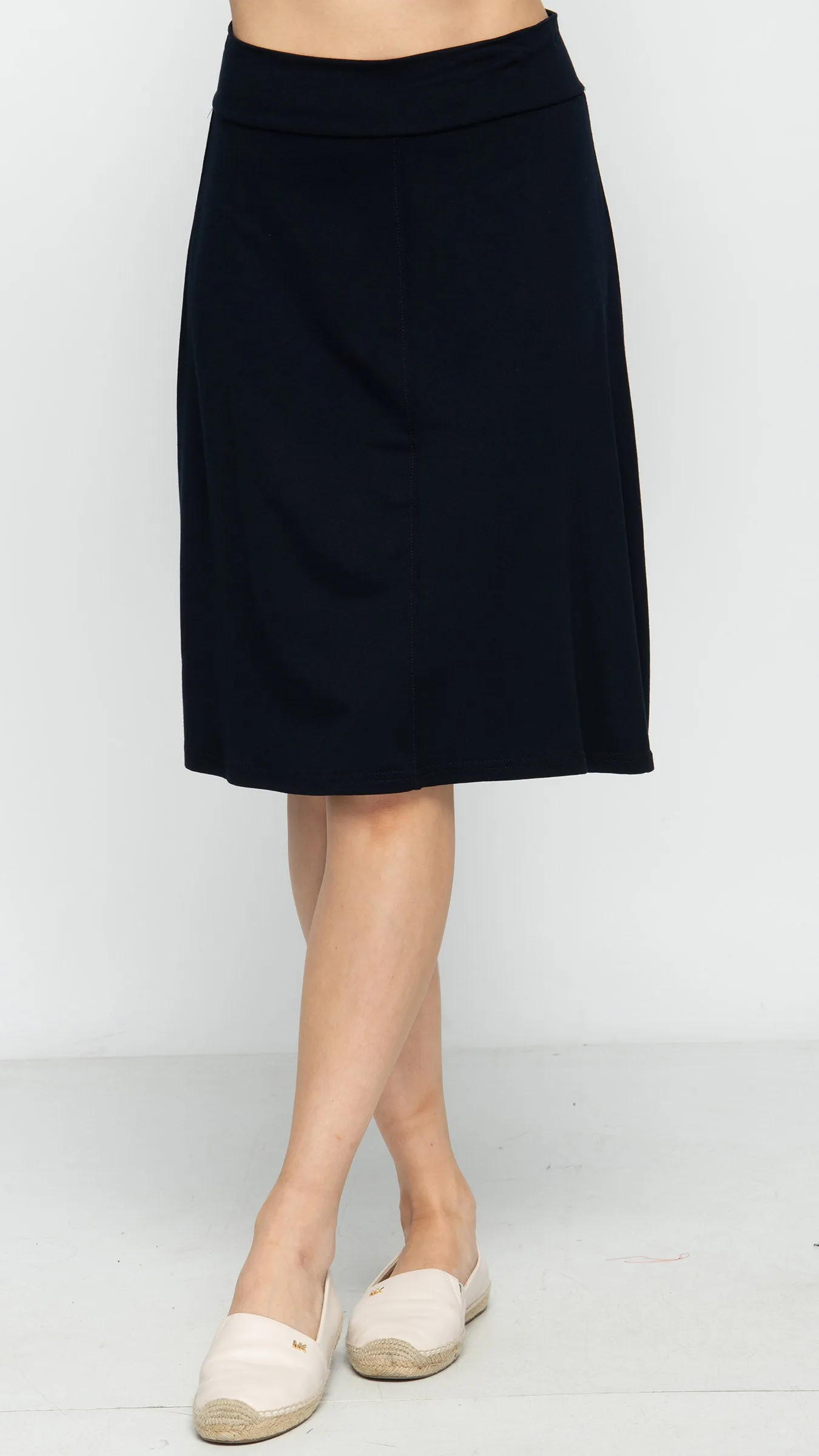 Soft Terry Flare Skirt - Navy