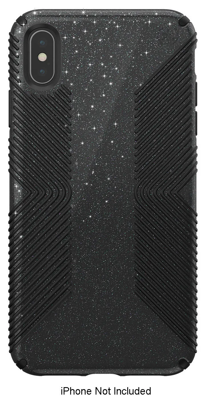 Speck Presidio Obsidian Black With Silver Glitter Grip & Glitter iPhone XS Max Case - 1171077572