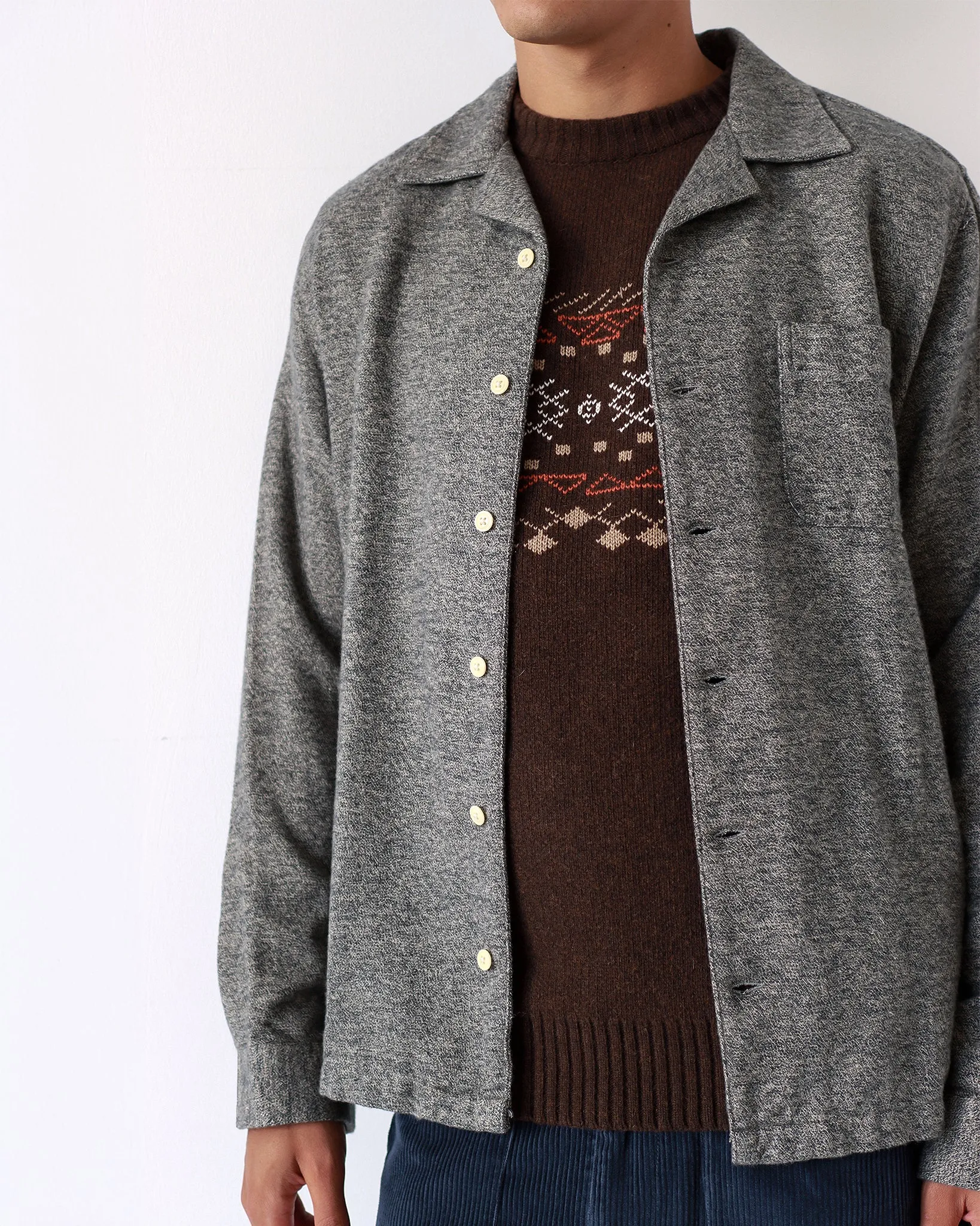 Stachio Shirt - Slate Brown / Cornstalk Grindle