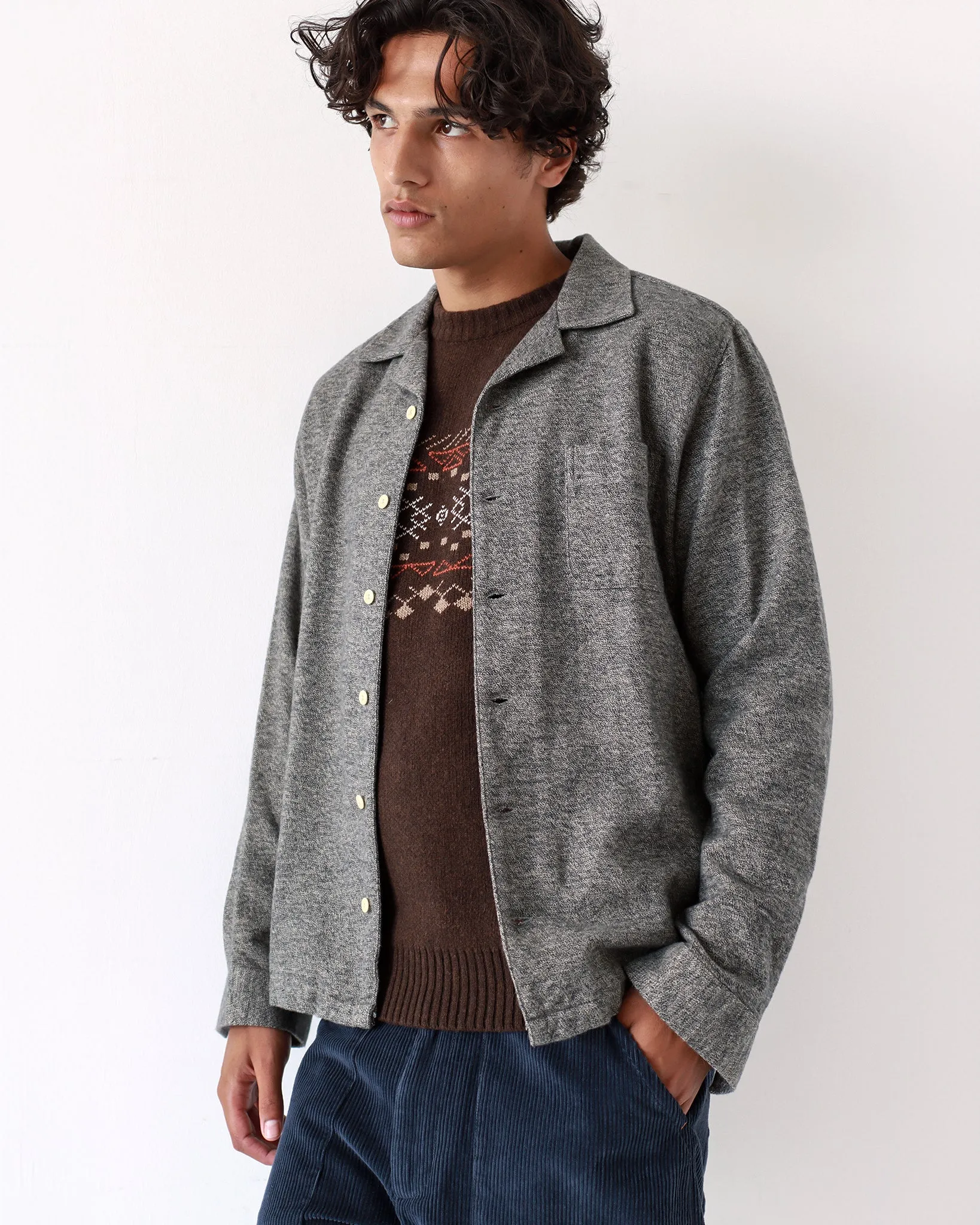 Stachio Shirt - Slate Brown / Cornstalk Grindle