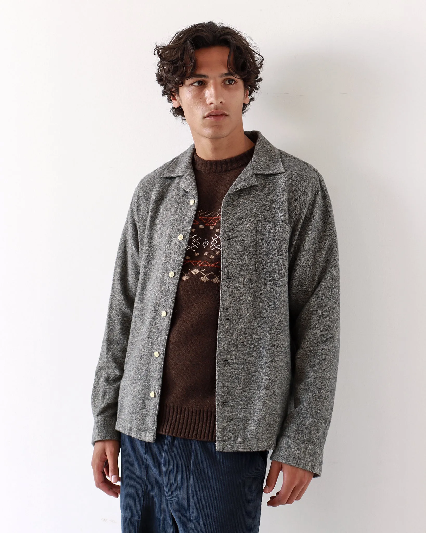 Stachio Shirt - Slate Brown / Cornstalk Grindle